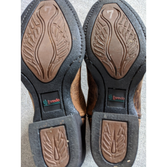 Laredo Maddie Cowboy Boots Womens Size 7M Tan Distressed Round Toe 51112 - Picture 7 of 7